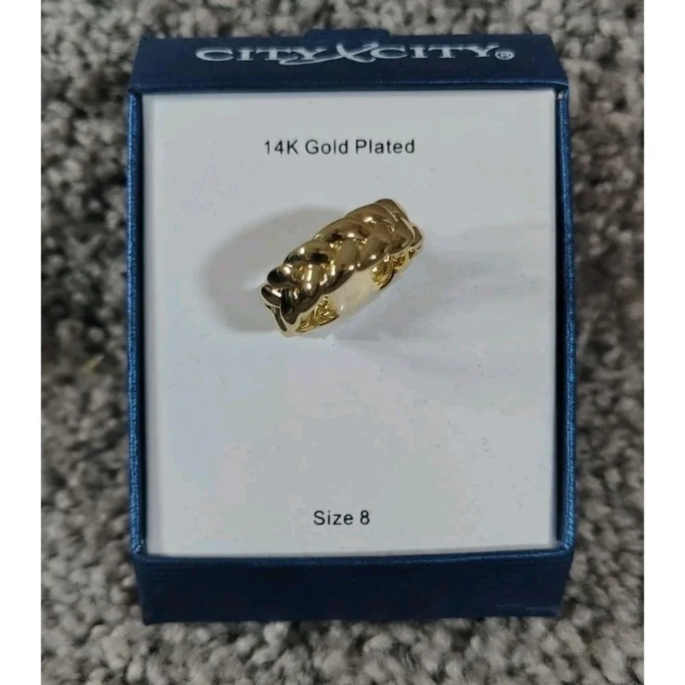 City X City Ring 14k Gold Plated  Size 8